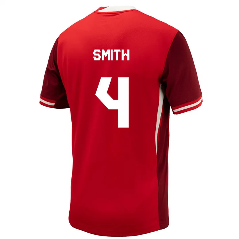 Danxen Kvinder Canada Justin Smith #4 Rød Hjemmebane Spillertrøjer 24-26 Trøje T-Shirt