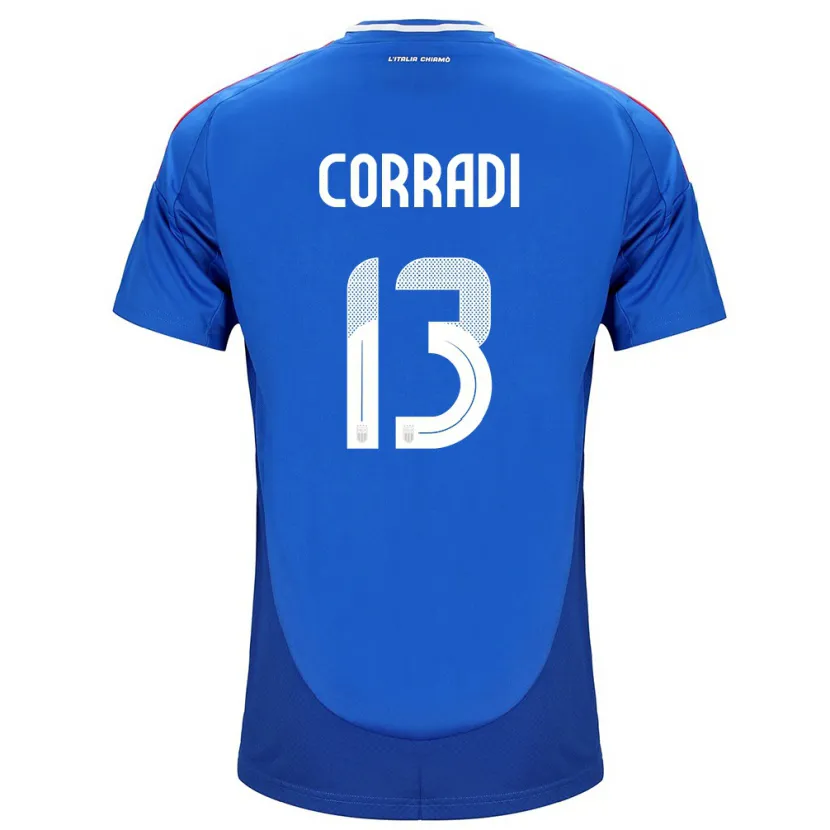 Danxen Kvinder Italien Christian Corradi #13 Blå Hjemmebane Spillertrøjer 24-26 Trøje T-Shirt