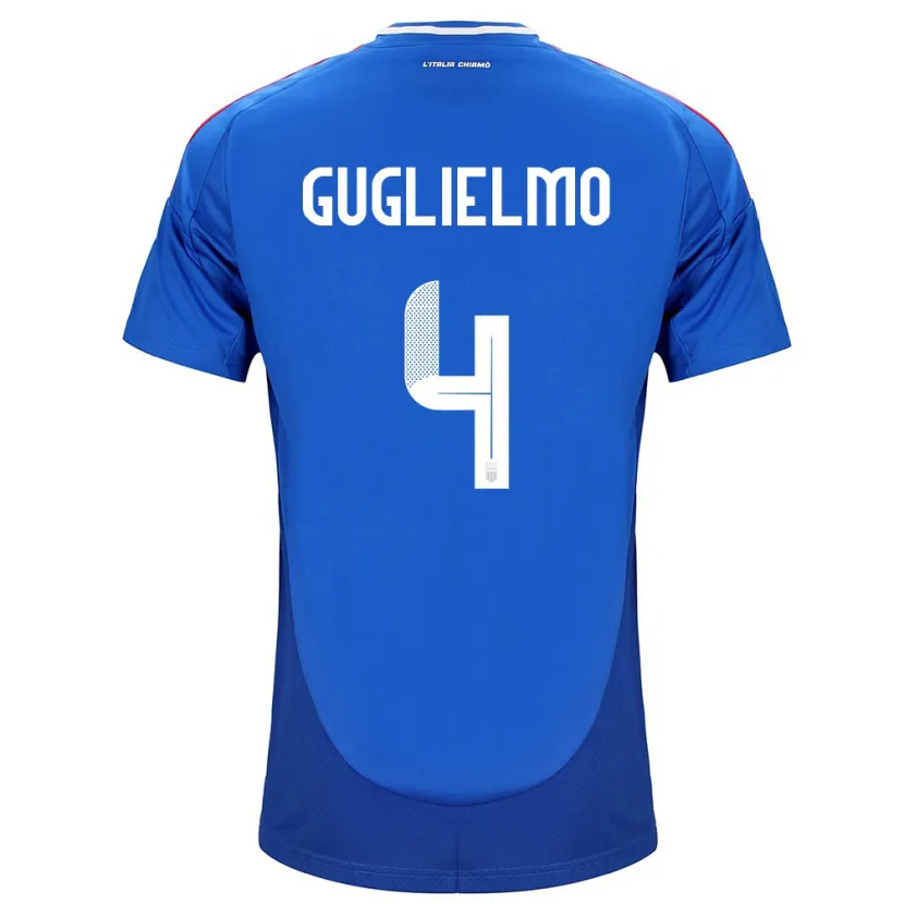 Danxen Kvinder Italien Lucia Di Guglielmo #4 Blå Hjemmebane Spillertrøjer 24-26 Trøje T-Shirt