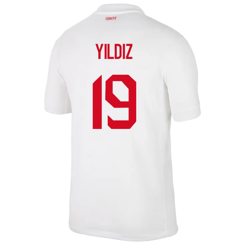 Danxen Kvinder Tyrkiet Kenan Yıldız #19 Hvid Hjemmebane Spillertrøjer 24-26 Trøje T-Shirt