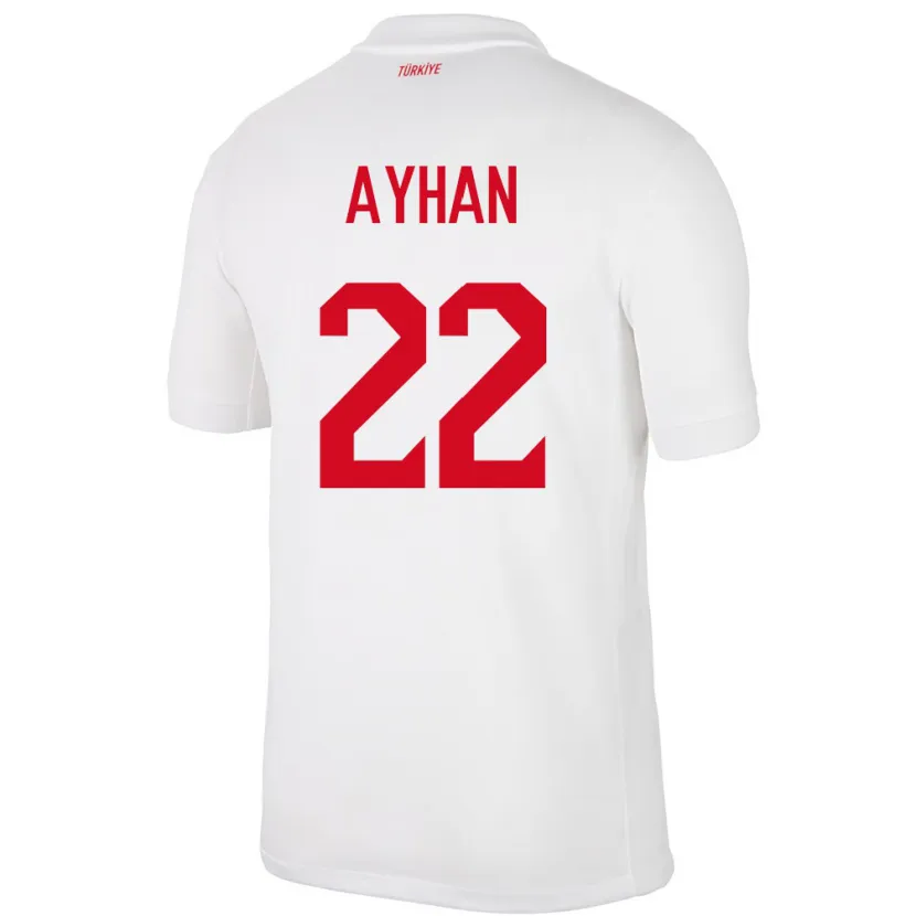 Danxen Kvinder Tyrkiet Kaan Ayhan #22 Hvid Hjemmebane Spillertrøjer 24-26 Trøje T-Shirt