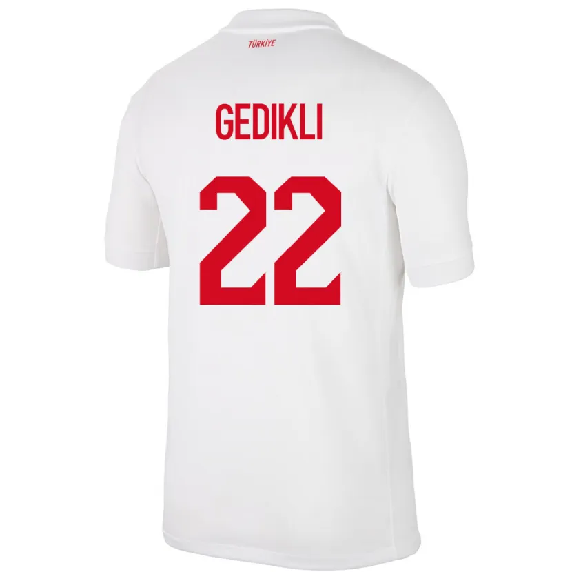 Danxen Kvinder Tyrkiet Berkant Gedikli #22 Hvid Hjemmebane Spillertrøjer 24-26 Trøje T-Shirt