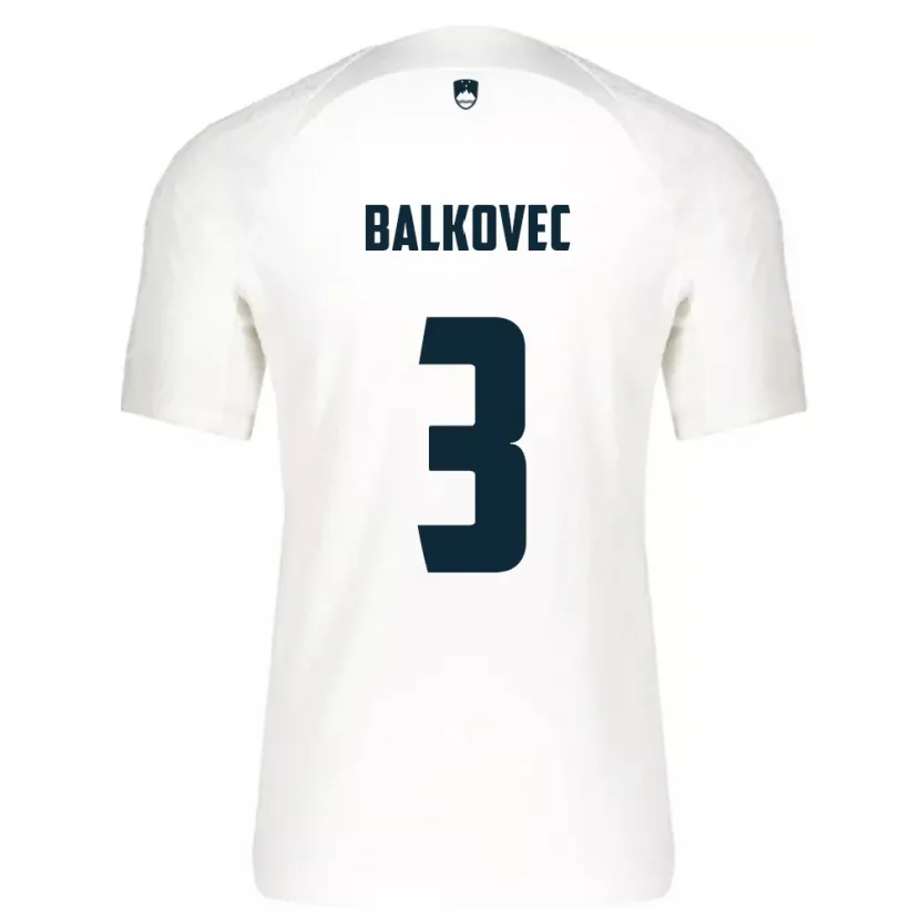 Danxen Kvinder Slovenien Jure Balkovec #3 Hvid Hjemmebane Spillertrøjer 24-26 Trøje T-Shirt