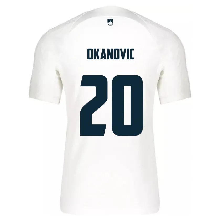 Danxen Kvinder Slovenien Deen Okanovic #20 Hvid Hjemmebane Spillertrøjer 24-26 Trøje T-Shirt