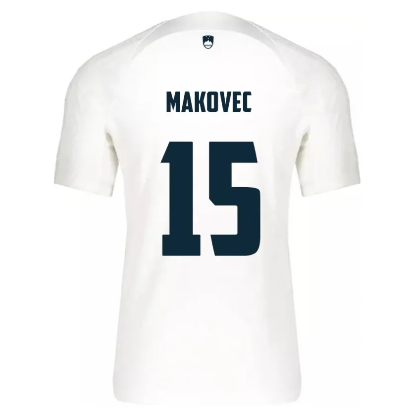 Danxen Kvinder Slovenien Sara Makovec #15 Hvid Hjemmebane Spillertrøjer 24-26 Trøje T-Shirt