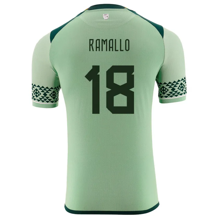 Danxen Kvinder Bolivia Rodrigo Ramallo #18 Lysegrøn Hjemmebane Spillertrøjer 24-26 Trøje T-Shirt