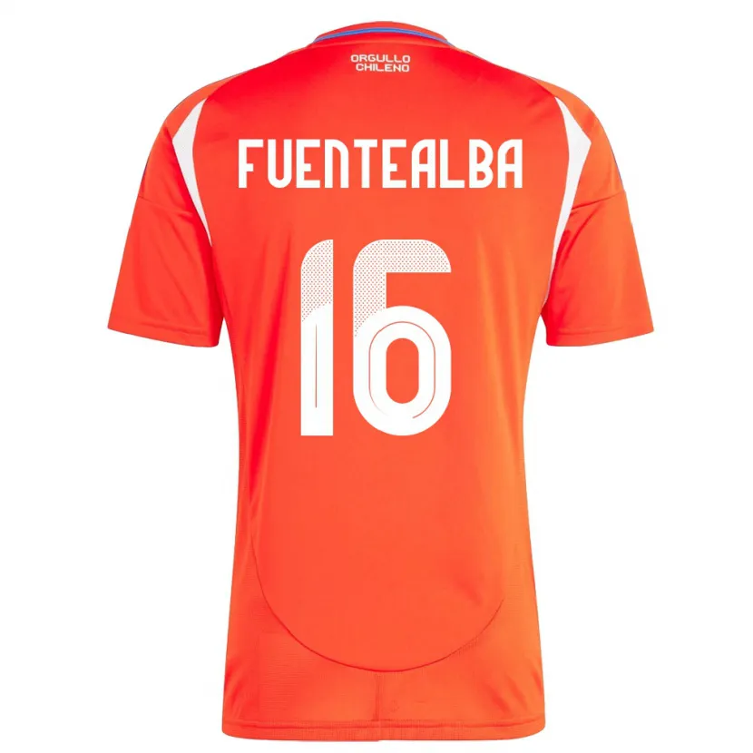 Danxen Kvinder Chile Jeison Fuentealba #16 Rød Hjemmebane Spillertrøjer 24-26 Trøje T-Shirt