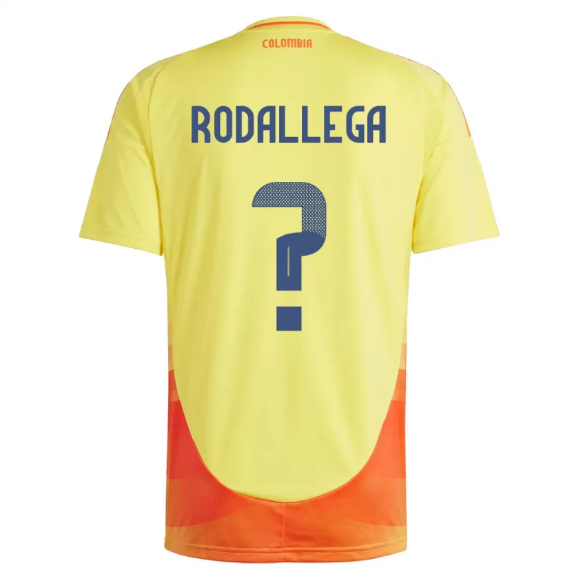 Danxen Kvinder Colombia Johan Rodallega #0 Gul Hjemmebane Spillertrøjer 24-26 Trøje T-Shirt