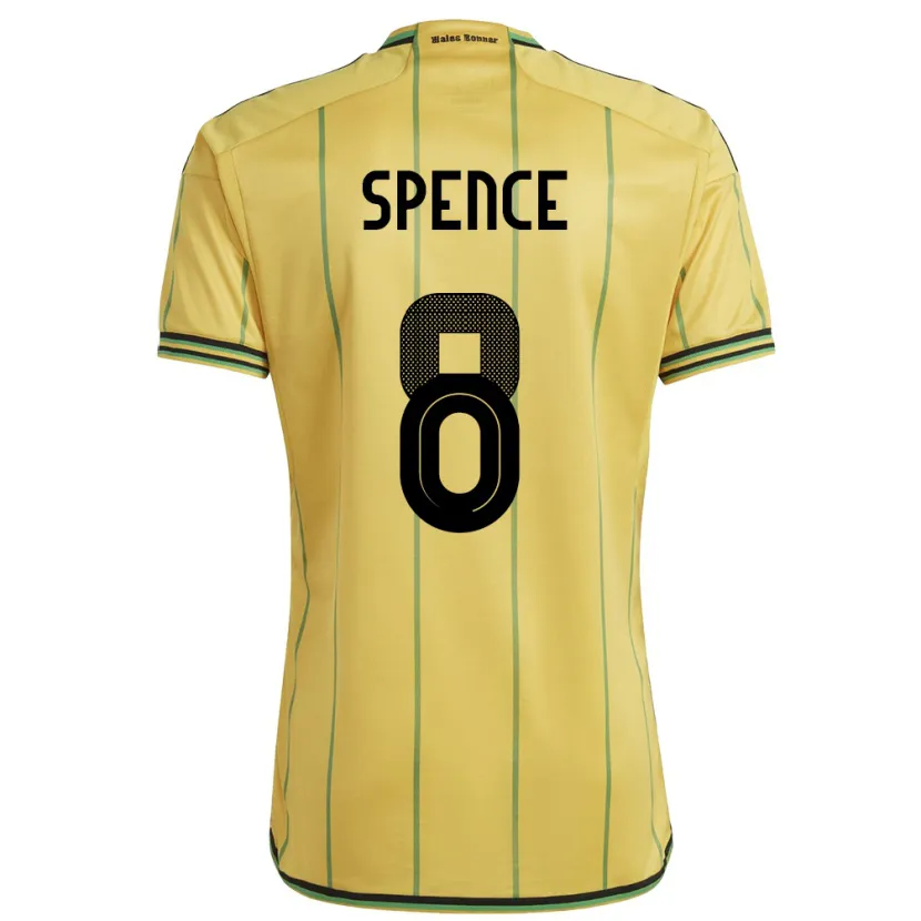 Danxen Kvinder Jamaica Drew Spence #8 Gul Hjemmebane Spillertrøjer 24-26 Trøje T-Shirt