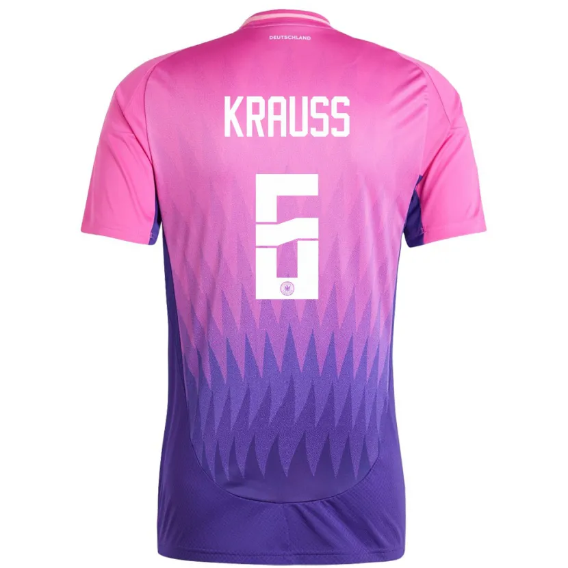 Danxen Kvinder Tyskland Tom Kraub #6 Pink Lilla Udebane Spillertrøjer 24-26 Trøje T-Shirt