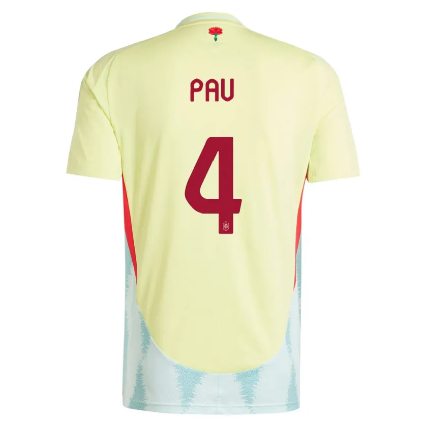 Danxen Kvinder Spanien Pau Torres #4 Gul Udebane Spillertrøjer 24-26 Trøje T-Shirt