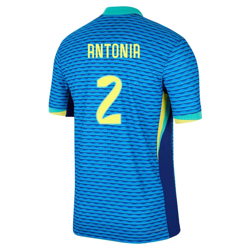 Danxen Kvinder Brasilien Antonia #2 Blå Udebane Spillertrøjer 24-26 Trøje T-Shirt