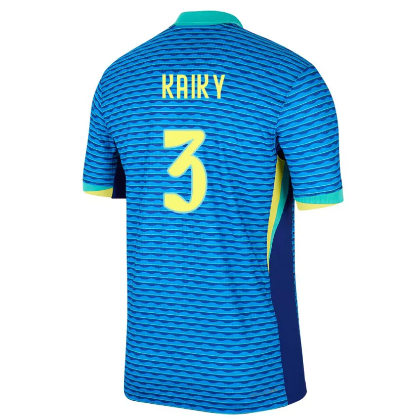 Danxen Kvinder Brasilien Kaiky #3 Blå Udebane Spillertrøjer 24-26 Trøje T-Shirt