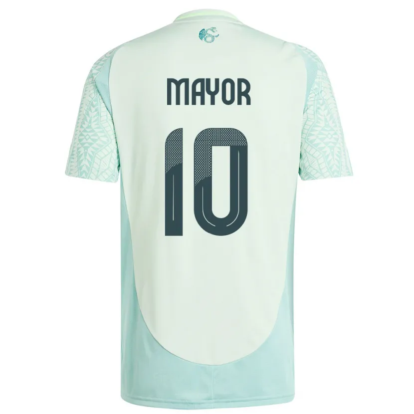 Danxen Kvinder Mexico Stephany Mayor #10 Linen Grøn Udebane Spillertrøjer 24-26 Trøje T-Shirt