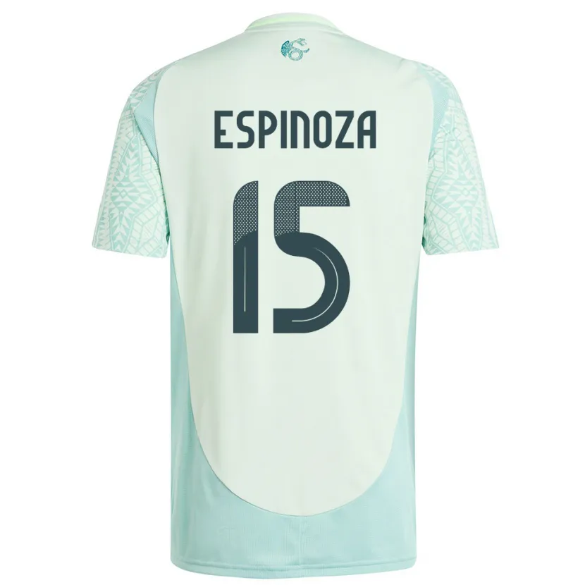 Danxen Kvinder Mexico Greta Espinoza #15 Linen Grøn Udebane Spillertrøjer 24-26 Trøje T-Shirt