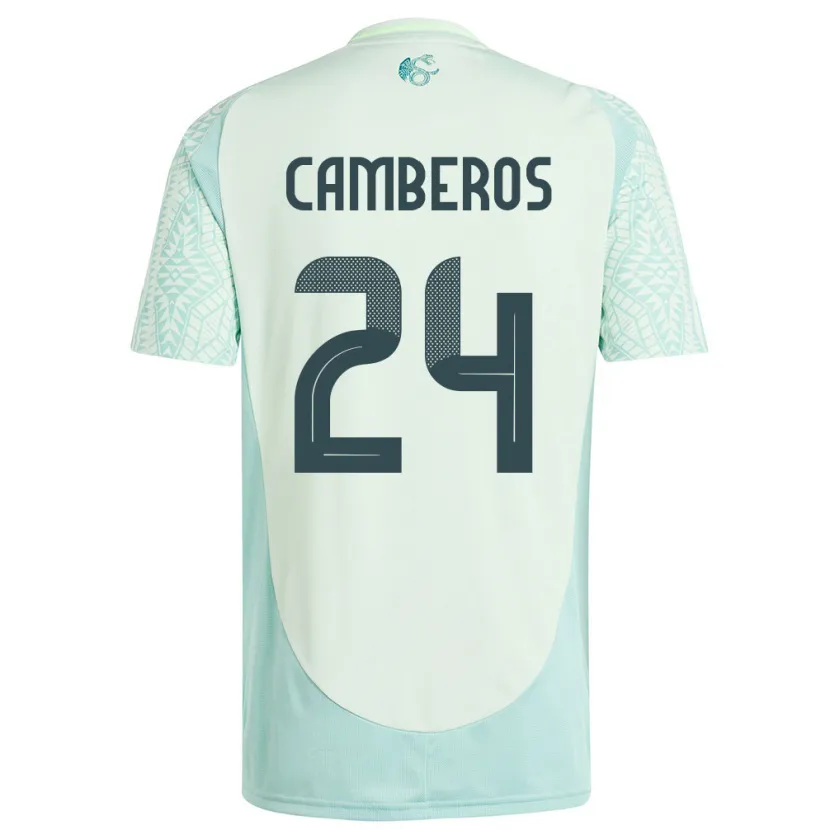 Danxen Kvinder Mexico Scarlett Camberos #24 Linen Grøn Udebane Spillertrøjer 24-26 Trøje T-Shirt