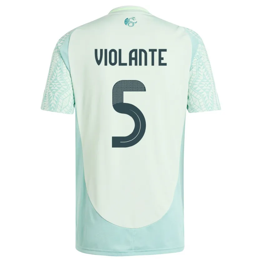 Danxen Kvinder Mexico Isaias Violante #5 Linen Grøn Udebane Spillertrøjer 24-26 Trøje T-Shirt