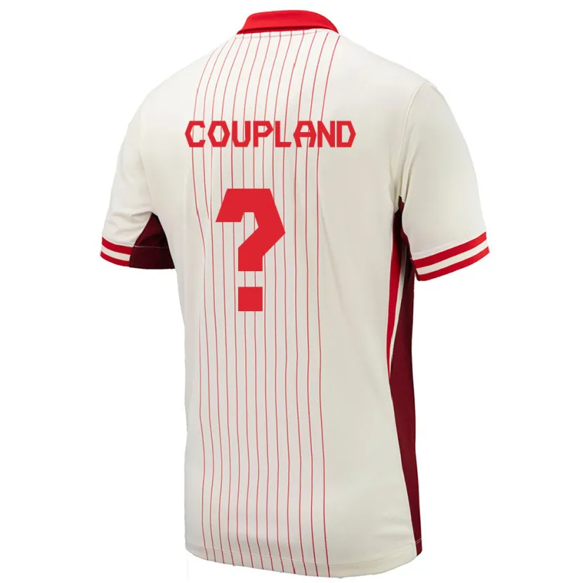 Danxen Kvinder Canada Antoine Coupland #0 Hvid Udebane Spillertrøjer 24-26 Trøje T-Shirt