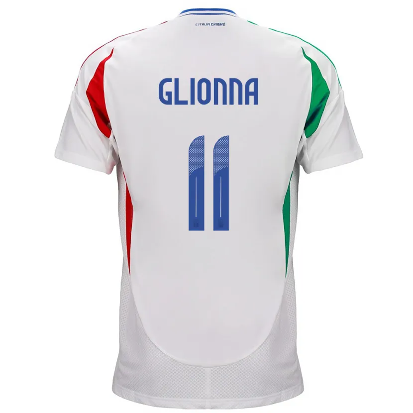 Danxen Kvinder Italien Benedetta Glionna #11 Hvid Udebane Spillertrøjer 24-26 Trøje T-Shirt