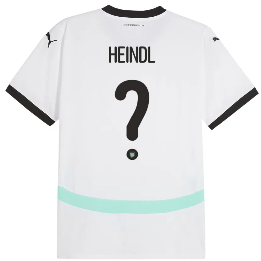 Danxen Kvinder Østrig David Heindl #0 Hvid Udebane Spillertrøjer 24-26 Trøje T-Shirt