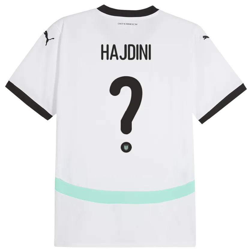 Danxen Kvinder Østrig Florent Hajdini #0 Hvid Udebane Spillertrøjer 24-26 Trøje T-Shirt