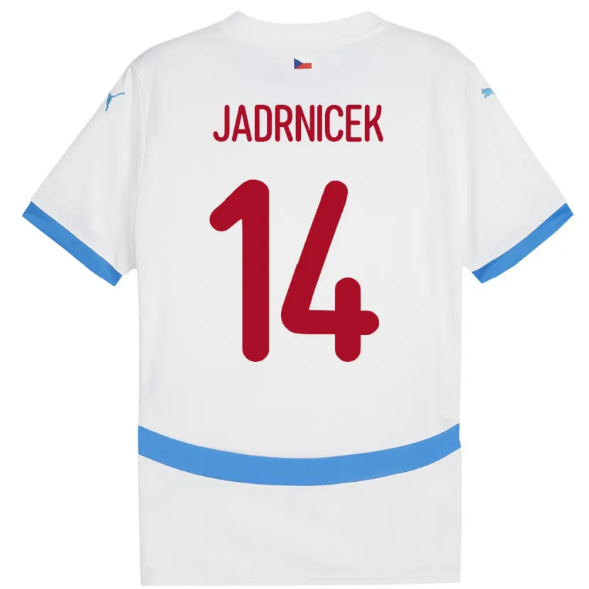 Danxen Kvinder Tjekkiet Nikola Jadrnicek #14 Hvid Udebane Spillertrøjer 24-26 Trøje T-Shirt