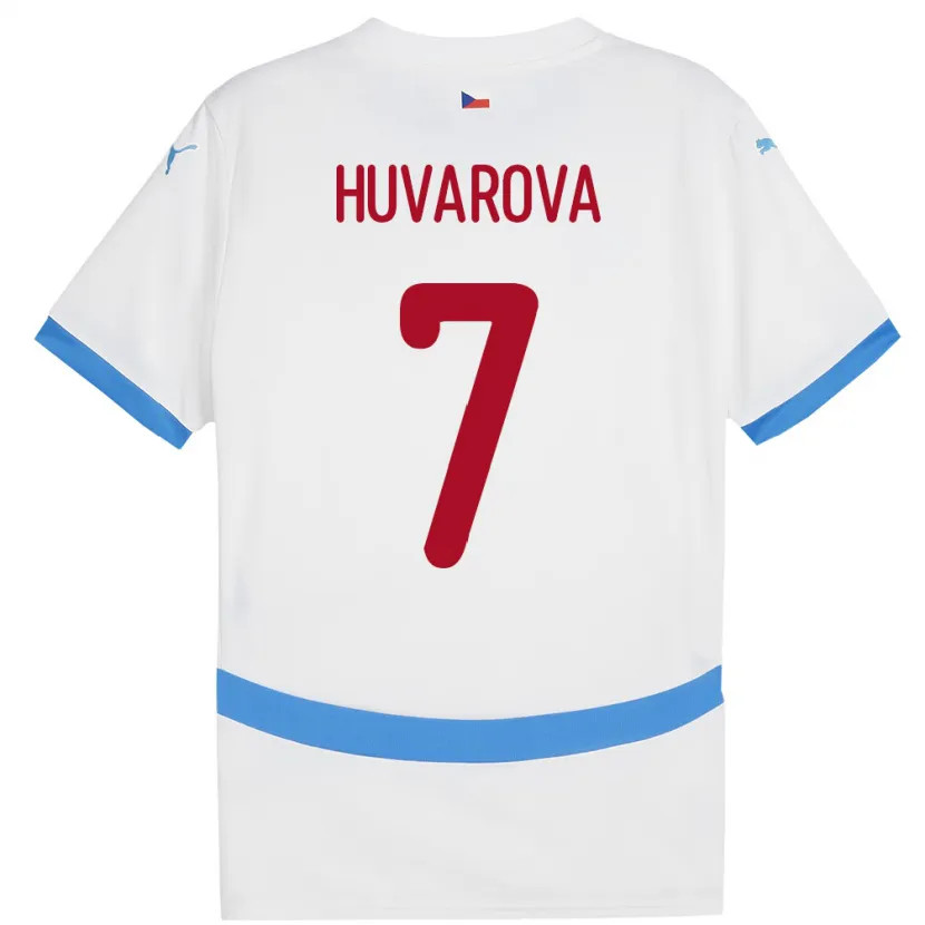 Danxen Kvinder Tjekkiet Dominika Huvarová #7 Hvid Udebane Spillertrøjer 24-26 Trøje T-Shirt