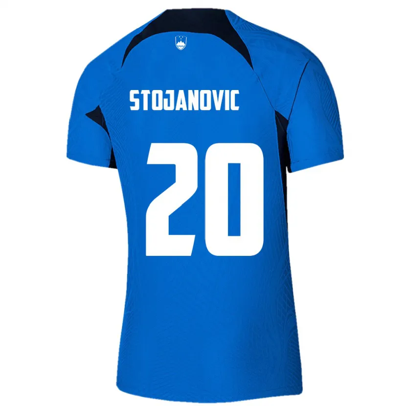 Danxen Kvinder Slovenien Petar Stojanović #20 Blå Udebane Spillertrøjer 24-26 Trøje T-Shirt