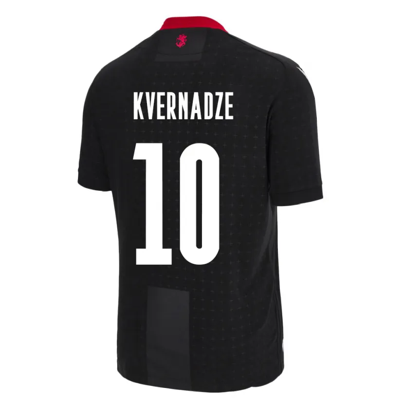 Danxen Kvinder Georgia Giorgi Kvernadze #10 Sort Udebane Spillertrøjer 24-26 Trøje T-Shirt