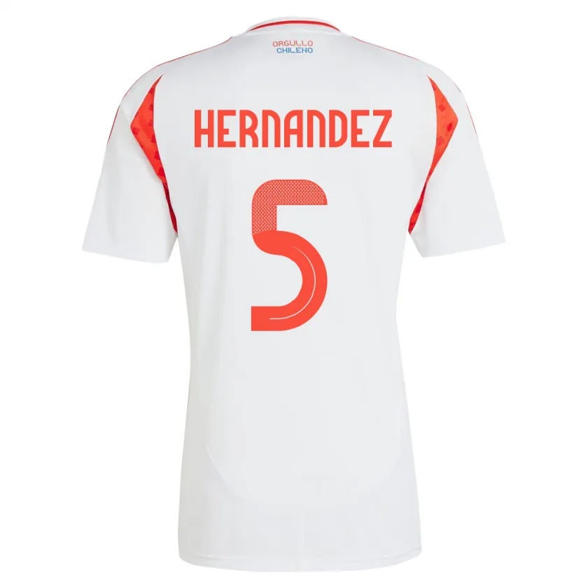 Danxen Kvinder Chile Monserrat Hernández #5 Hvid Udebane Spillertrøjer 24-26 Trøje T-Shirt