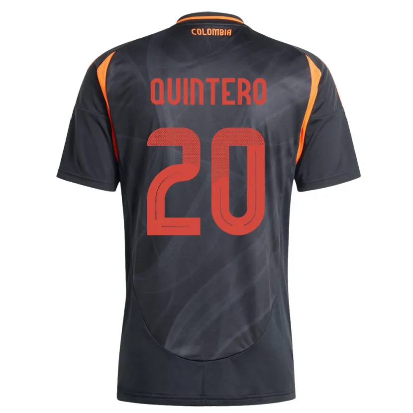 Danxen Kvinder Colombia Juan Fernando Quintero #20 Sort Udebane Spillertrøjer 24-26 Trøje T-Shirt