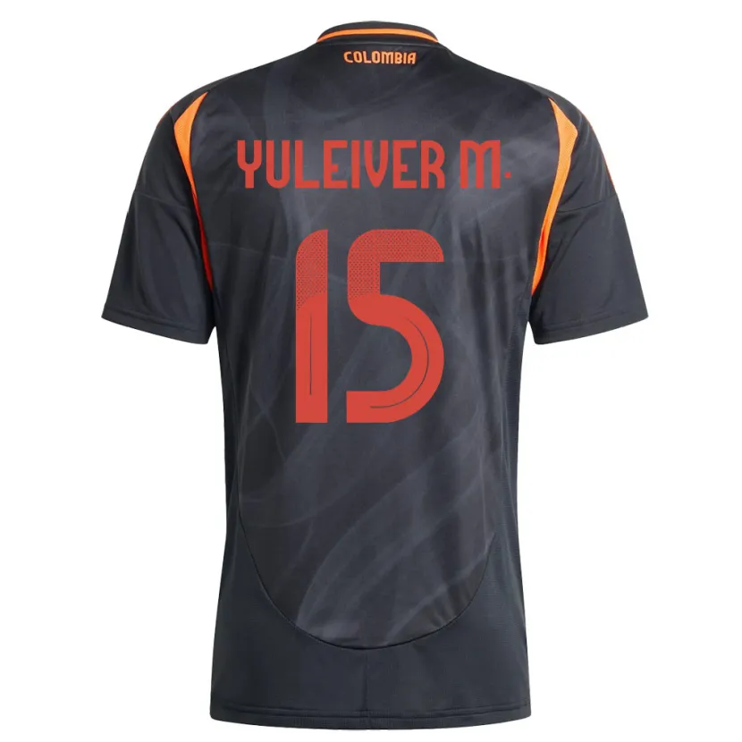 Danxen Kvinder Colombia Yuleiver Mosquera #15 Sort Udebane Spillertrøjer 24-26 Trøje T-Shirt