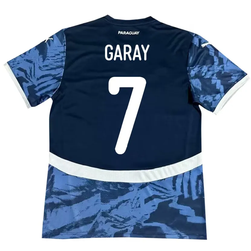 Danxen Kvinder Paraguay Griselda Garay #7 Blå Udebane Spillertrøjer 24-26 Trøje T-Shirt