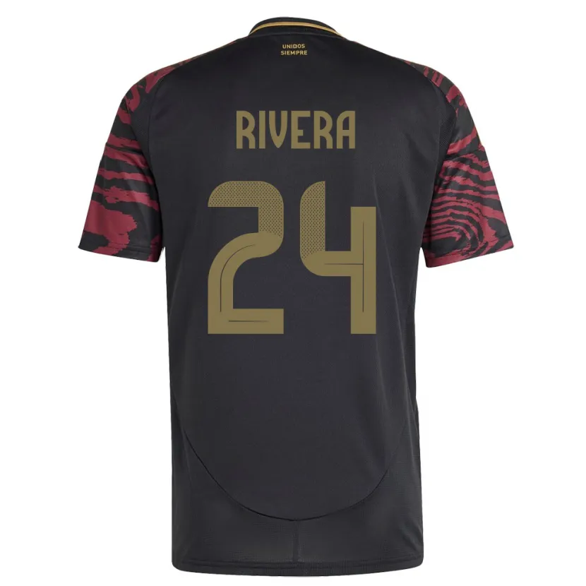 Danxen Kvinder Peru José Rivera #24 Sort Udebane Spillertrøjer 24-26 Trøje T-Shirt