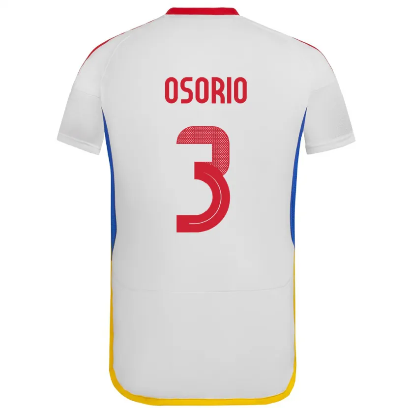 Danxen Kvinder Venezuela Yordan Osorio #3 Hvid Udebane Spillertrøjer 24-26 Trøje T-Shirt