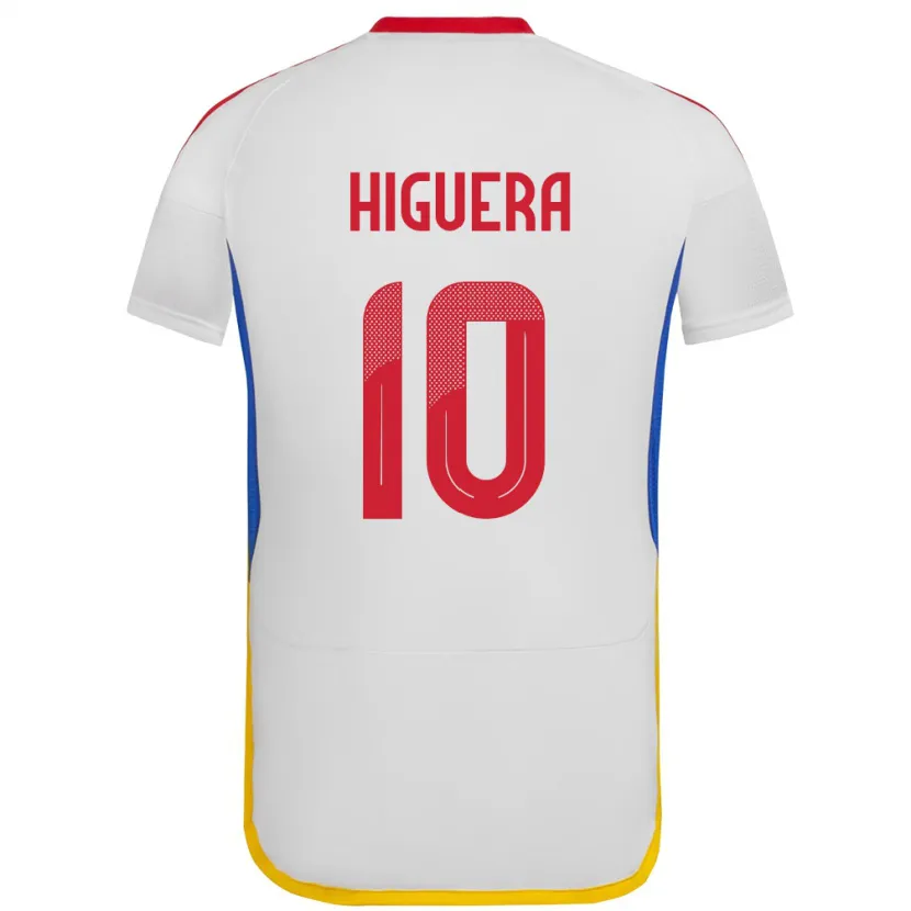 Danxen Kvinder Venezuela Enyerliannys Higuera #10 Hvid Udebane Spillertrøjer 24-26 Trøje T-Shirt