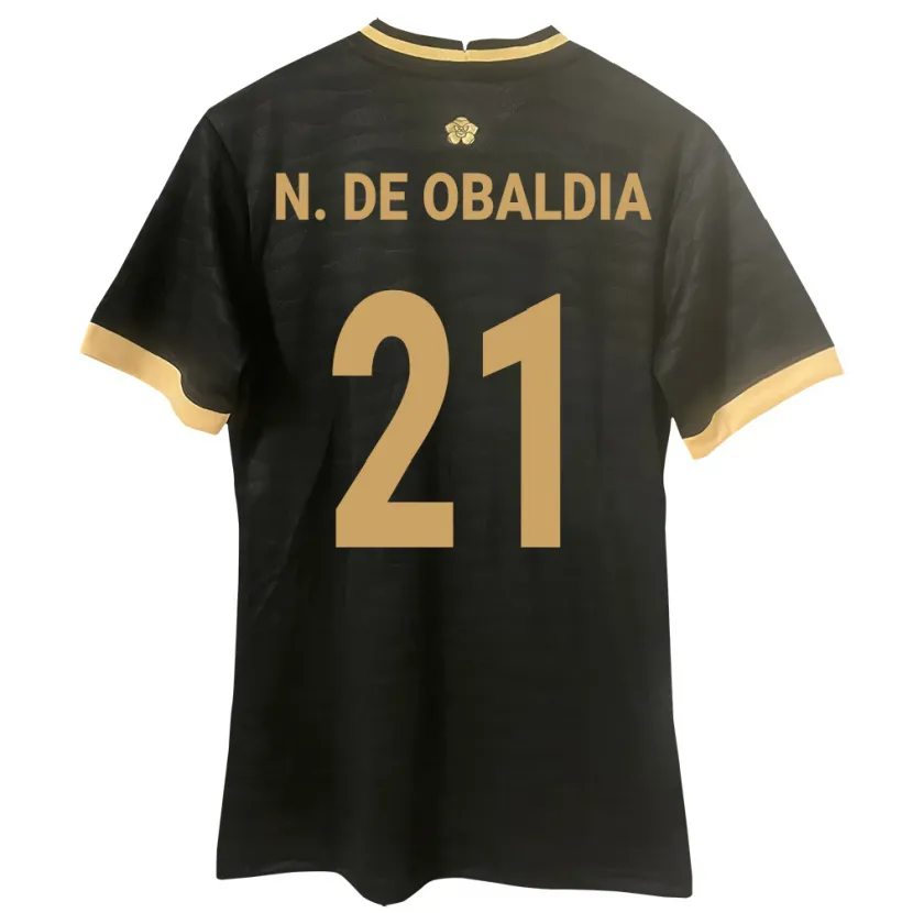 Danxen Kvinder Panama Nicole De Obaldía #21 Sort Udebane Spillertrøjer 24-26 Trøje T-Shirt