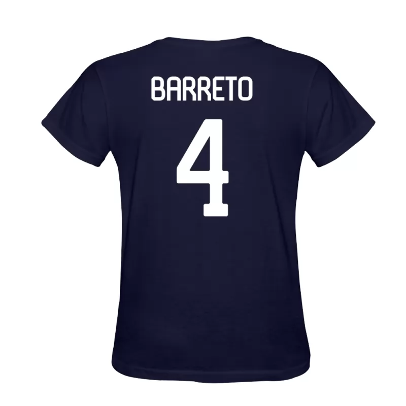 Mænd Mickael Barreto #4 Mørkeblå T-shirt Design Spillertrøjer Trøje