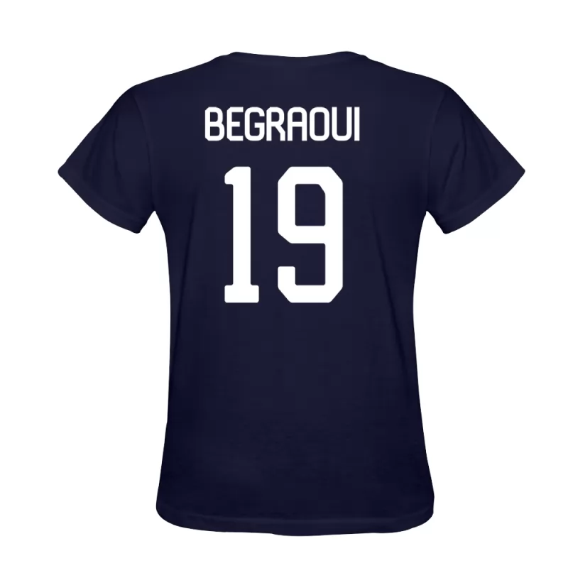 Mænd Yanis Begraoui #19 Mørkeblå T-shirt Design Spillertrøjer Trøje