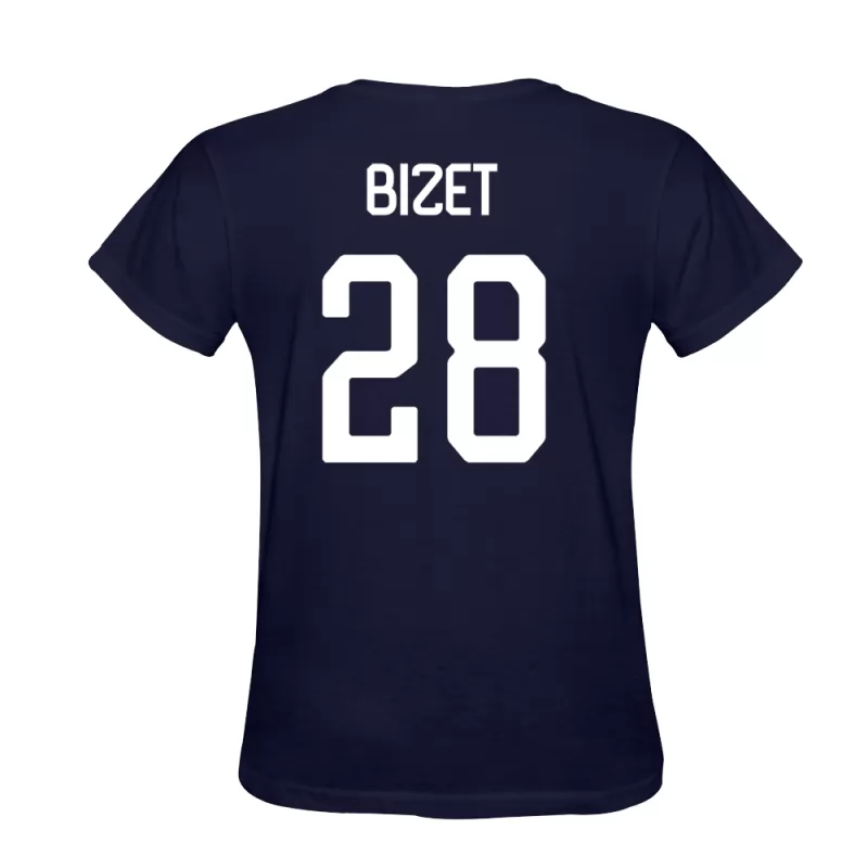 Mænd Nathan Bizet #28 Mørkeblå T-shirt Design Spillertrøjer Trøje