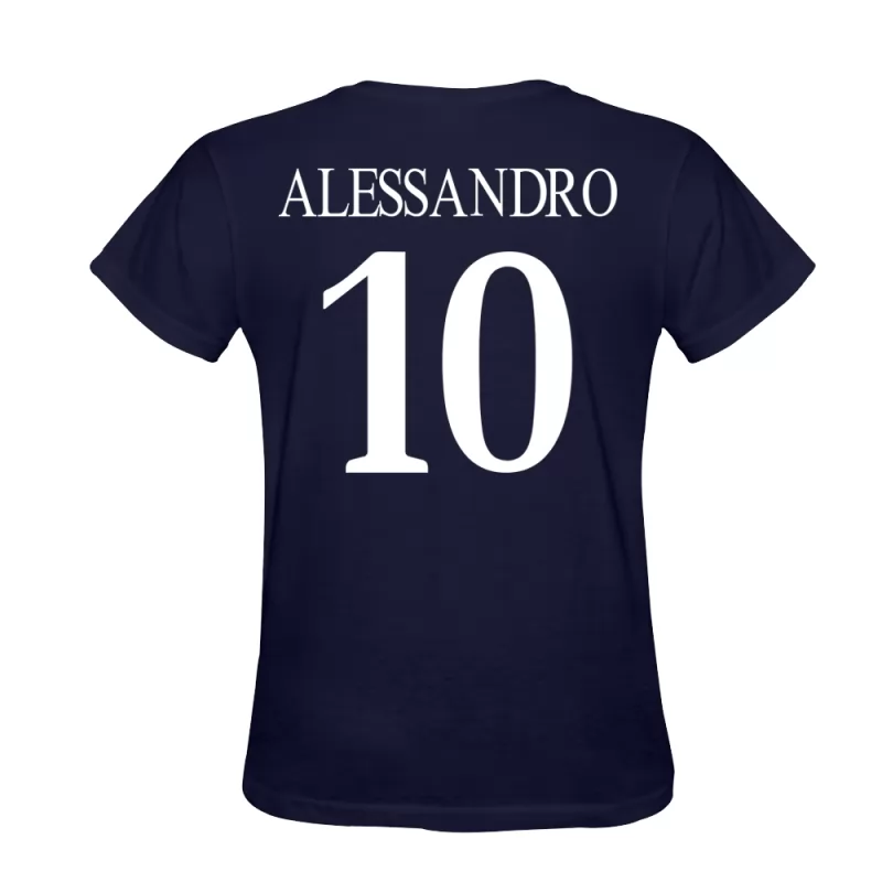 Mænd Danilo Alessandro #10 Mørkeblå T-shirt Design Spillertrøjer Trøje