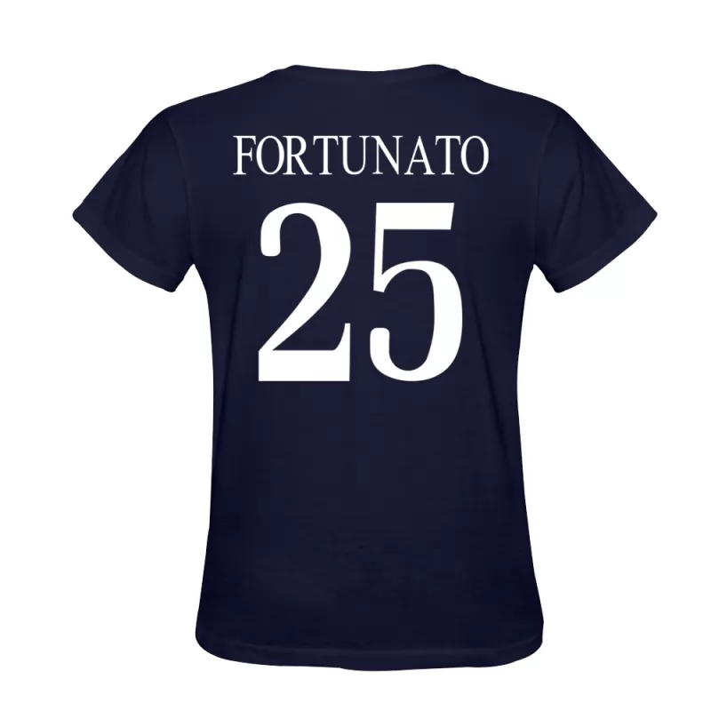 Mænd Jacopo Fortunato #25 Mørkeblå T-shirt Design Spillertrøjer Trøje